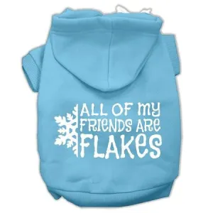 All My Friends Are Flakes Screen Print Pet Hoodies Baby Blue Size Xs (8)