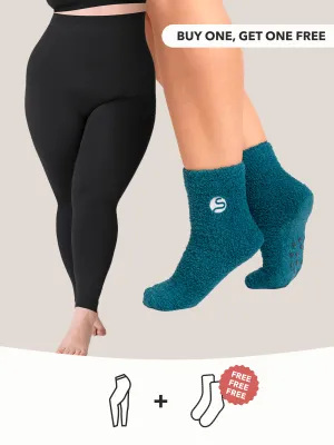 Buy 1, Get 1 FREE: 1 High-Waisted Shaping Leggings   1 FREE Socks