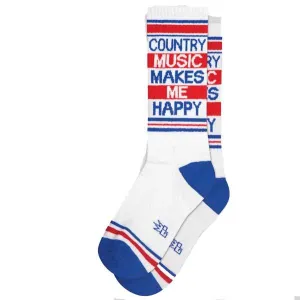 Country Music Makes Me Happy Crew Socks Unisex Crew Sock