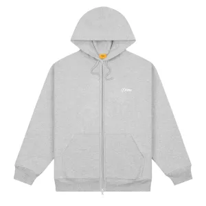 Dime Cursive Zip Hoodie Heather Gray