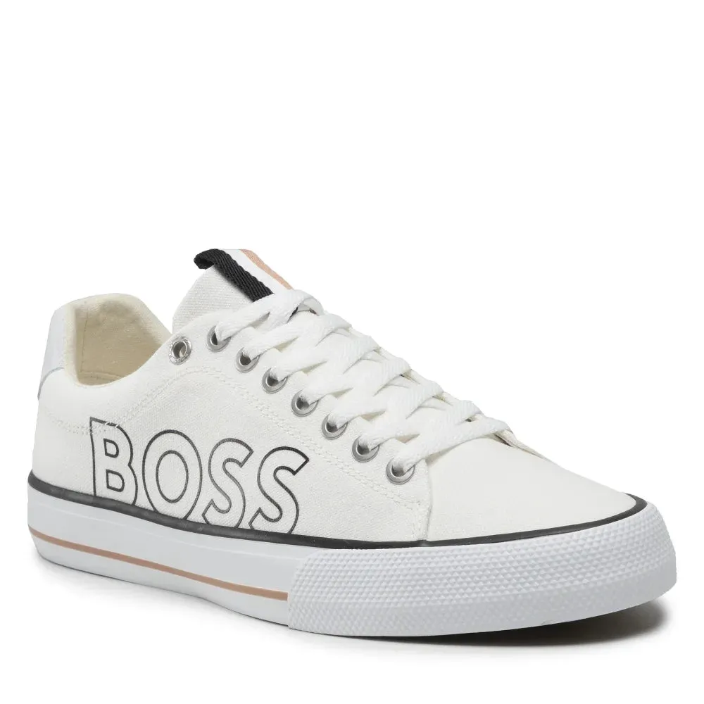 HUGO BOSS Aiden TENN LTB Canvas Trainers Men 50470884-OFFWHT