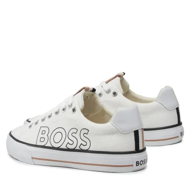 HUGO BOSS Aiden TENN LTB Canvas Trainers Men 50470884-OFFWHT