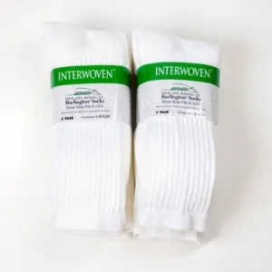 INTERWOVEN ATHLETIC COTTON CUSHION CREW - WHITE