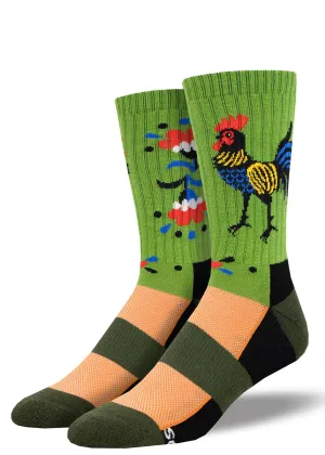 Men's Rooster Cushioned Wool Hiking Socks