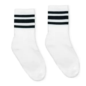 SOCCO Jr. Kids | Black Striped Socks | White