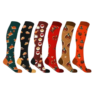 Thanksgiving Compression Socks (6-Pairs)