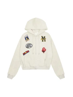 Thesupermade Retro Badge Embroidery Hoodie