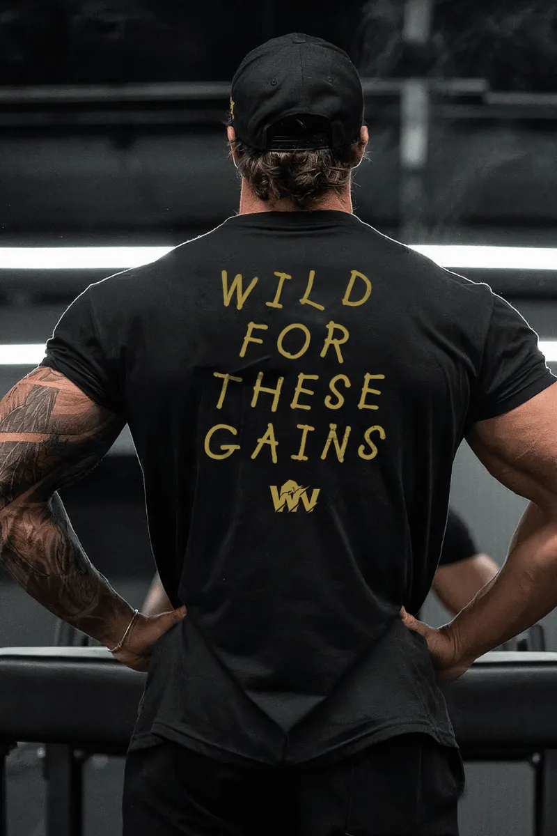 Wild For These Gains T-shirt - (Mustard)